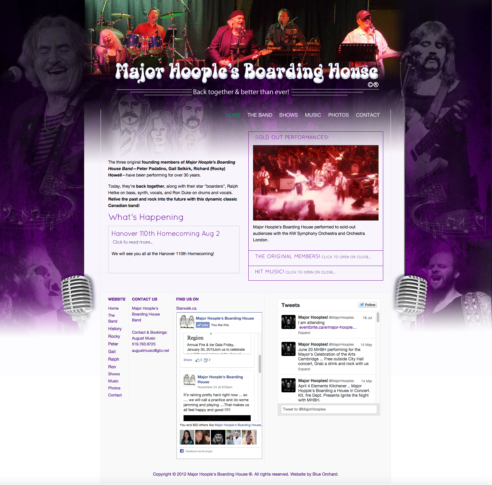 MajorHooplesBoardingHouseBand.com - Homepage - Full Screen View