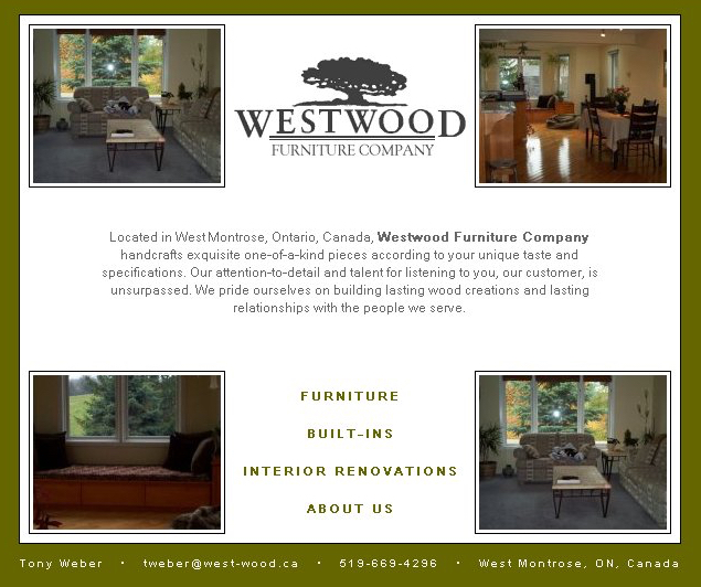 WestwoodFurniture.ca - Original Website - 2003