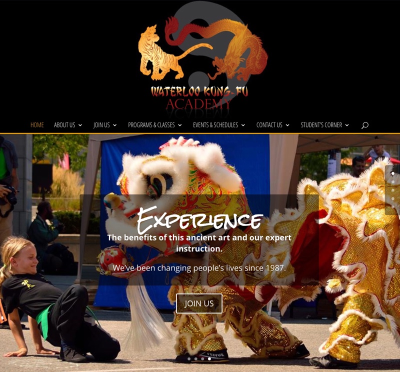 WaterlooKungFu.com - Updated Homepage - Full Screen View